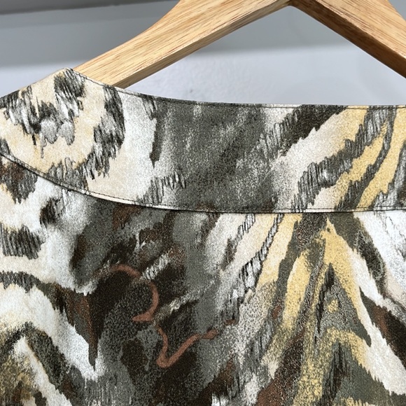 Chico’s Animal Print Green Gray Lightweight Blazer Jacket, Size XL - Picture 10 of 14